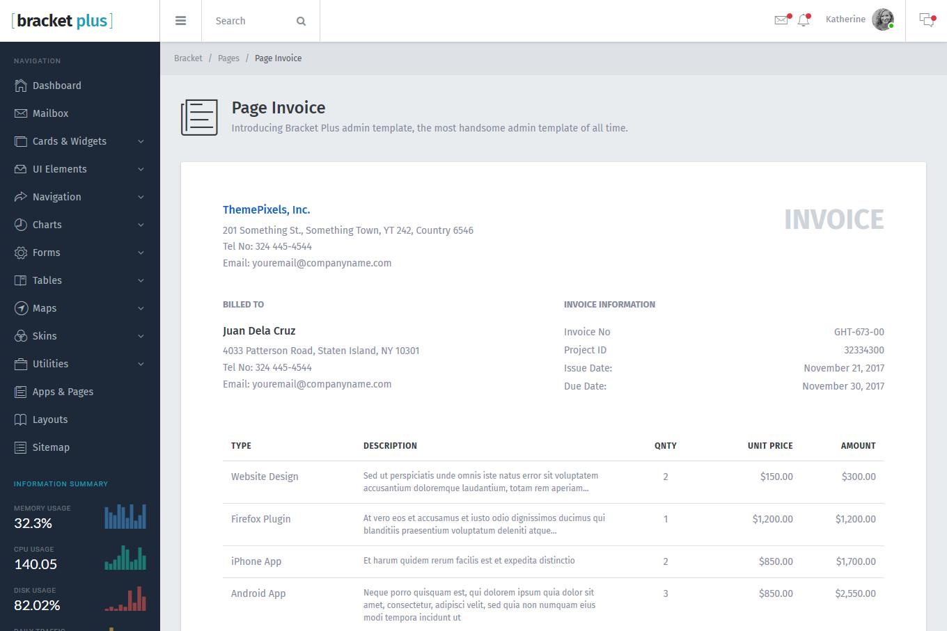 Bracket Plus Responsive Bootstrap 4 Admin Template